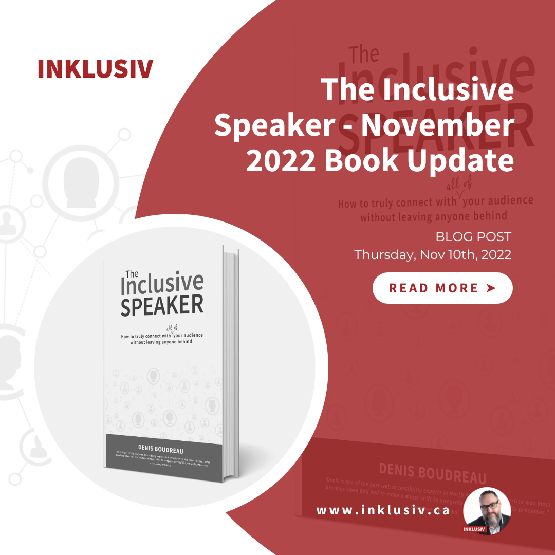 The Inclusive Speaker – November 2022 Book Update