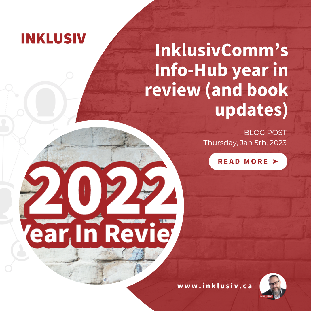 InklusivComm’s Info-Hub year in review (and book updates)
