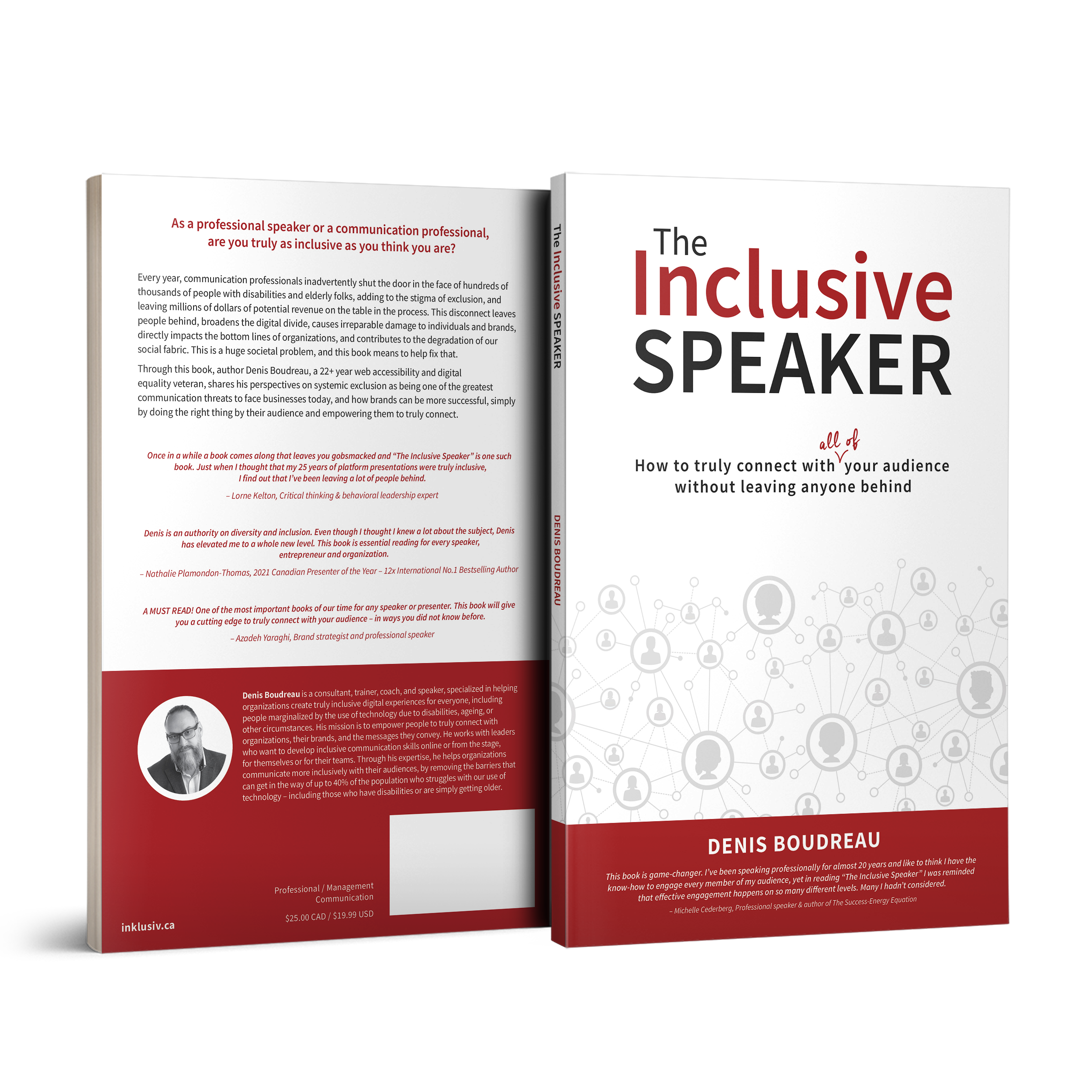 Book front and back cover - the Inclusive Speaker