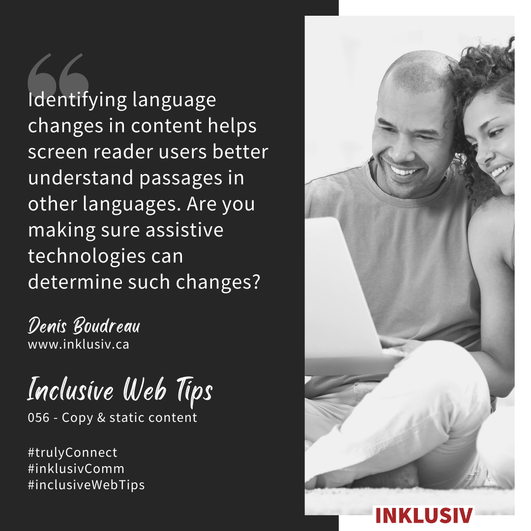 Inclusive Web Tip #056 - Inklusiv Communication