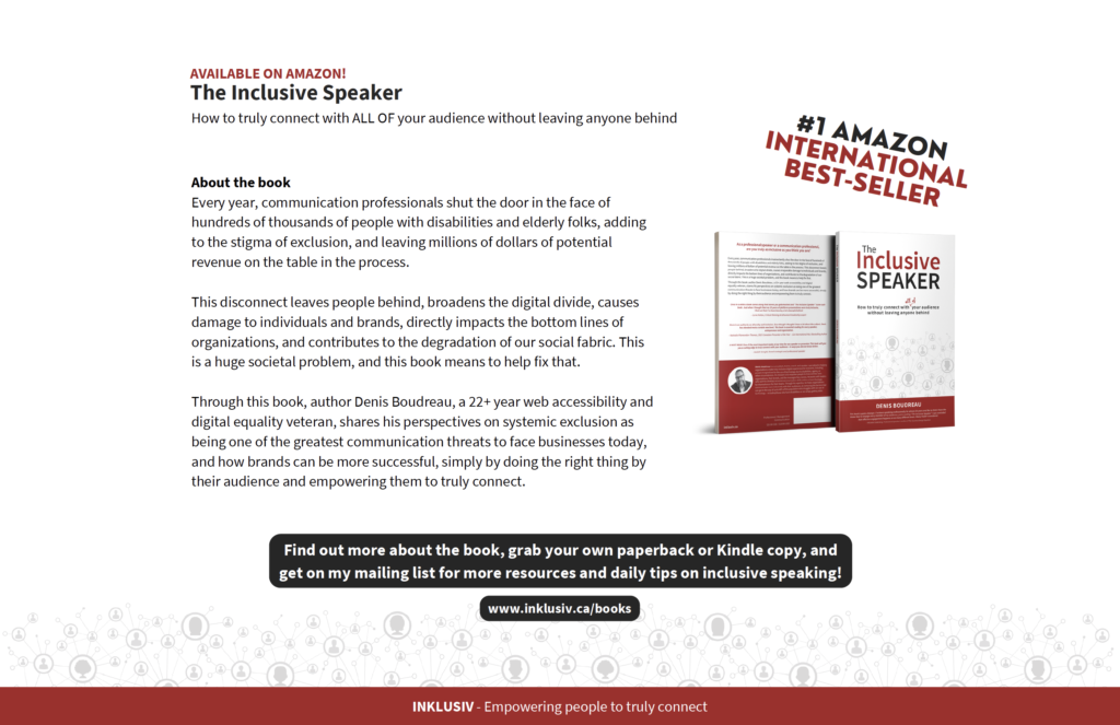 Screenshot - Inclusive Speaker Book Promo page (PDF)