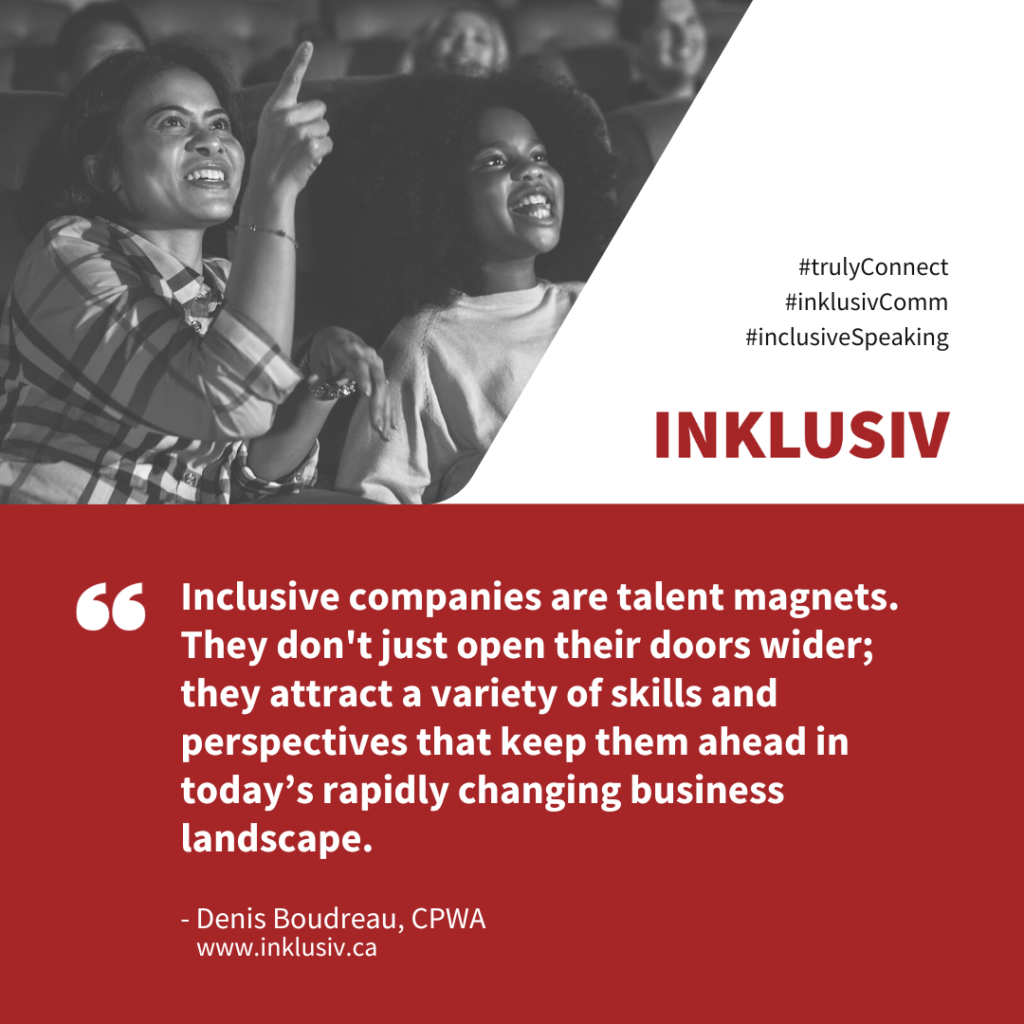 Inclusive companies are talent magnets. They don't just open their doors wider; they attract a variety of skills and perspectives that keep them ahead in today’s rapidly changing business landscape.