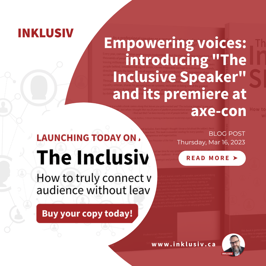 Empowering voices: introducing "The Inclusive Speaker" and its premiere at axe-con