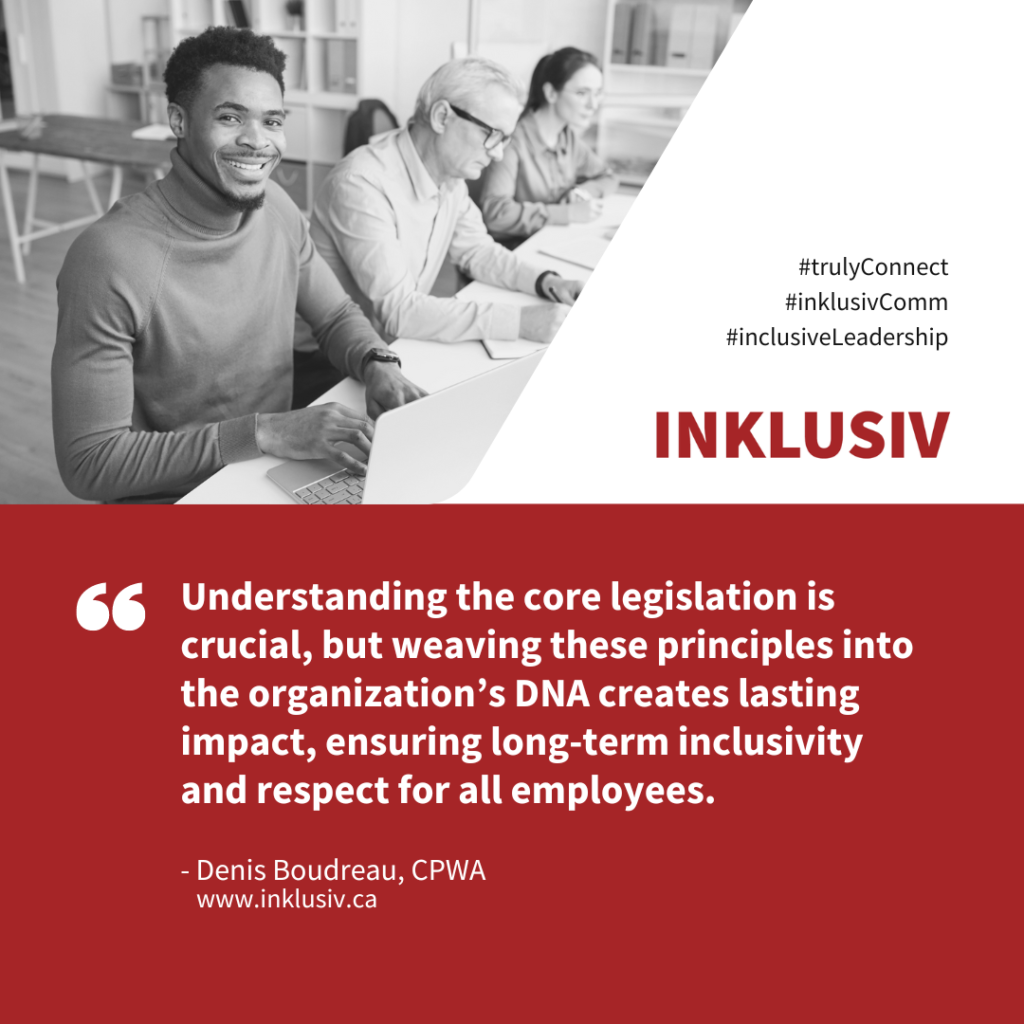 Understanding the core legislation is crucial, but weaving these principles into the organization’s DNA creates lasting impact, ensuring long-term inclusivity and respect for all employees.